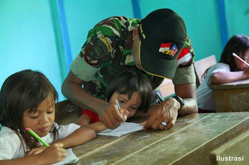 TNI Siap Mengajar di Sekolah Perbatasan dengan Kurikulum 2013